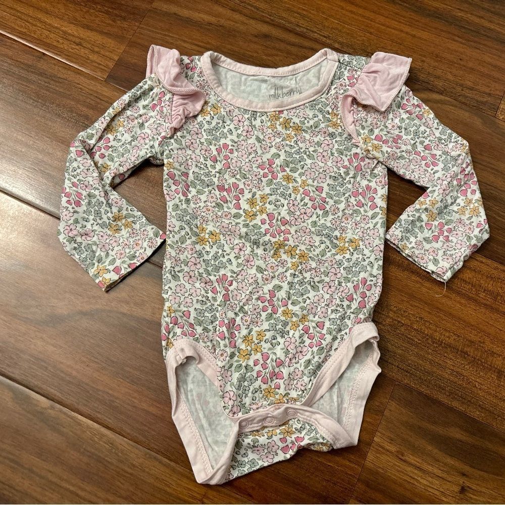 Milkberry floral long sleeve onesie